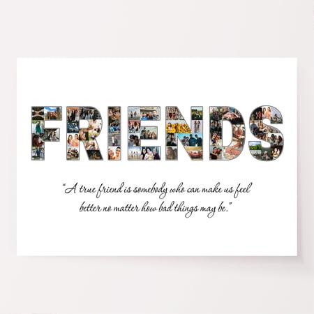 Friends Photo Collage Poster, Custom Photo Collage, BFF Prints, Gifts for Friends 8x10
