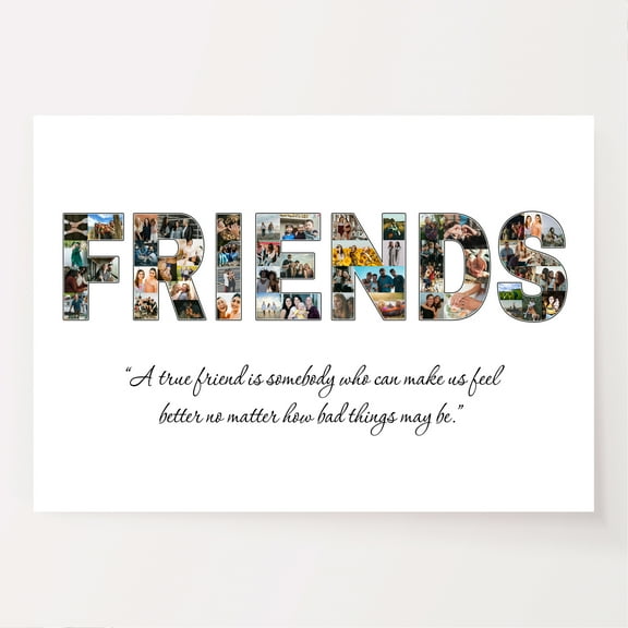 Friends Photo Collage Poster, Custom Photo Collage, BFF Prints, Gifts for Friends 8x10