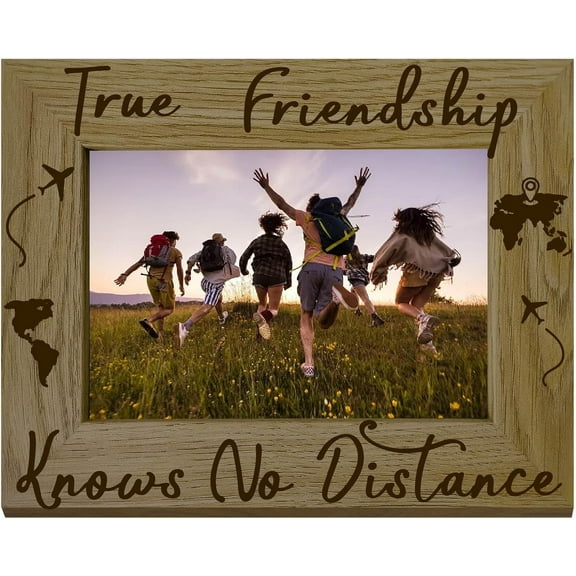 Friends Picture Frame Wood Photo Frame Personalised Quote Picture Frame Memorial Tabletop Keepsake Suit 4"x6" Picture Gift for Best Childhood Friends Bestie Birthday Graduation 6x8 Inch diy Word