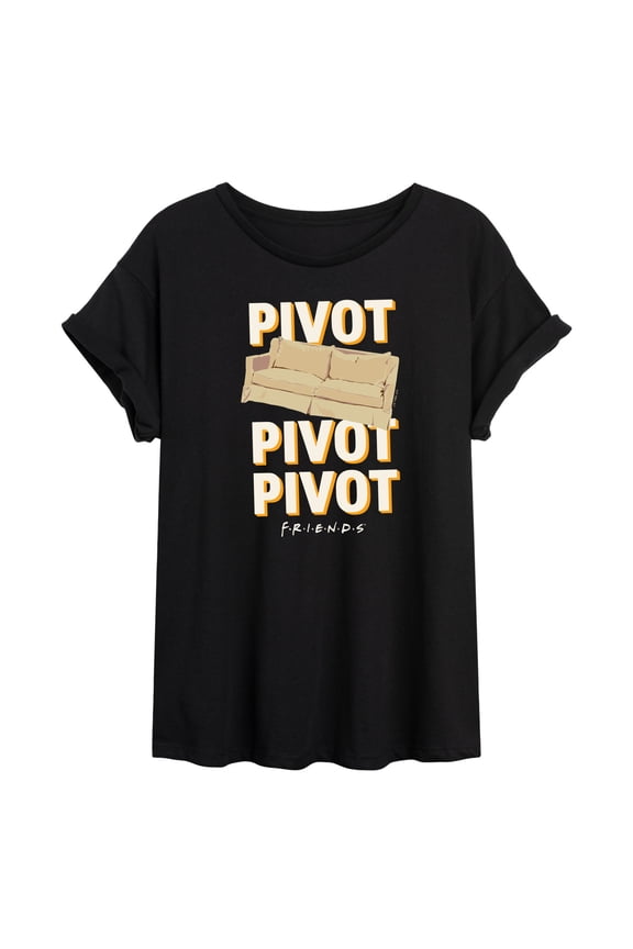 - Pivot Couch - Juniors Oversized Graphic T-Shirt