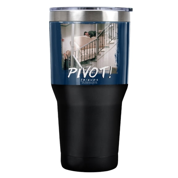 Friends Pivot Stainless Steel Tumbler 30 oz Coffee Travel Cup, Vacuum Insulated & Double Wall with Leakproof Sliding Lid