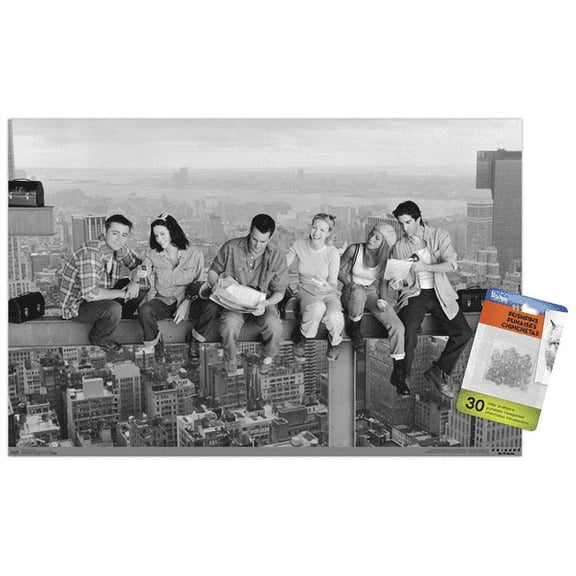 Friends - Posed Wall Poster with Push Pins, 14.725" x 22.375"