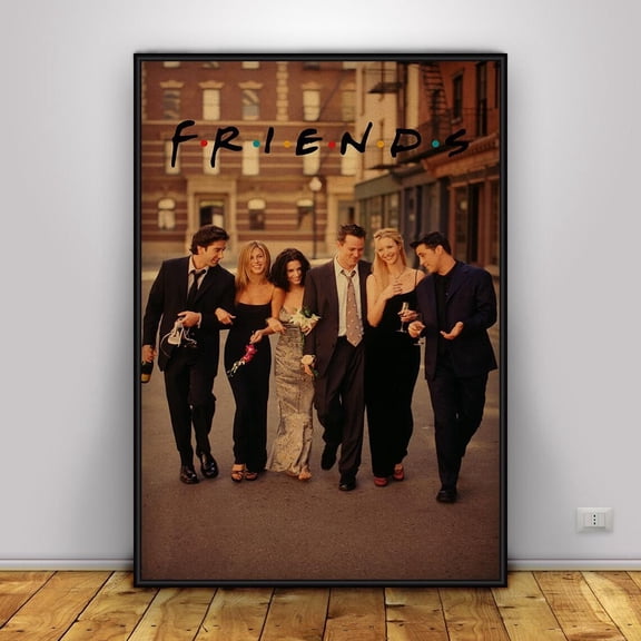 Friends Poster, Rachel Green And Ross Geller Wall Art, TV Series Print