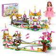 thumbnail image 1 of Friends Roller Coaster Castle Building Set, 749 Pcs Pink Princess Amusement Park STEM Construction Kit, Educational Building Toys, Christmas Birthday Gifts for Kids Girls Boys Age 6+, 1 of 7