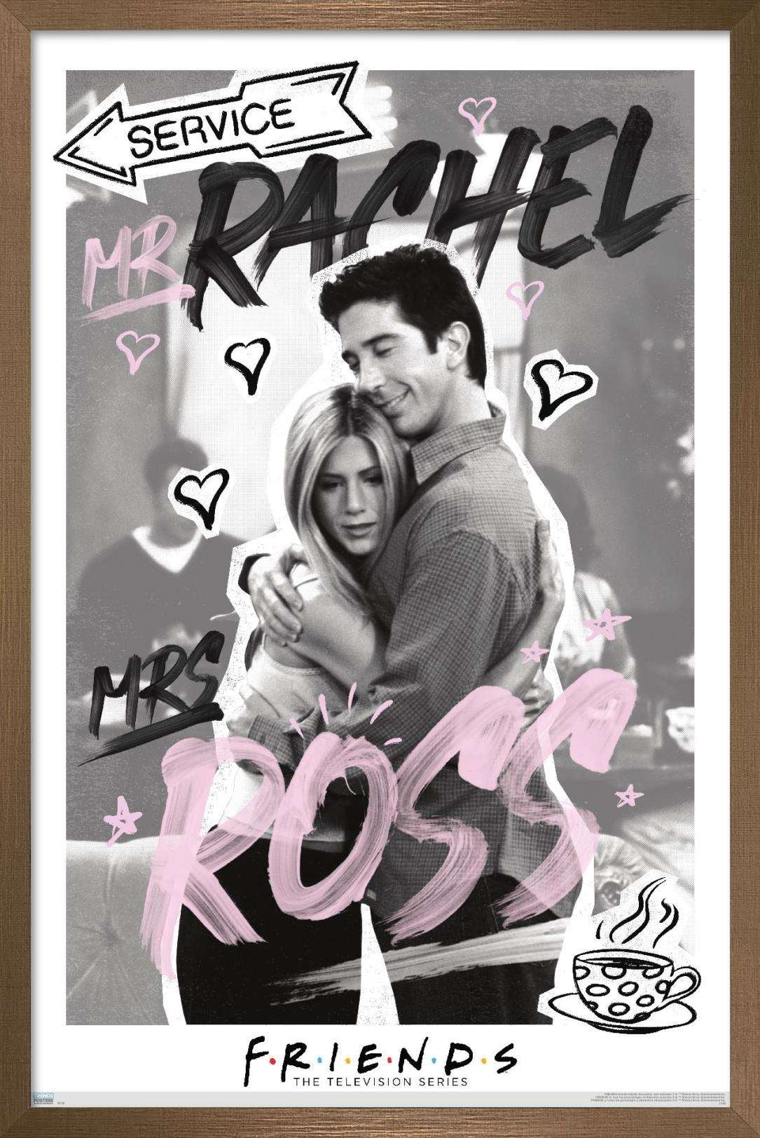 Friends - Ross and Rachel Wall Poster, 14.725" x 22.375", Framed