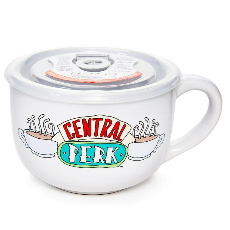 Friends Smelly Cat Central Perk Ceramic Soup Mug With Vented Lid | 24 Ounces