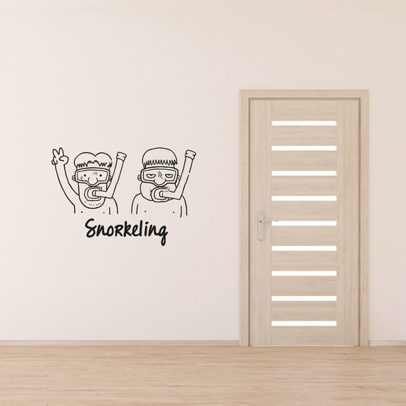 Friends Snorkeling Snorkel Silhouette Diving Swimming Underwater Vinyl Design Wall Sticker Wall Art Wall Decal Boy Girl Kid Room Pool Area Bedroom Home Decor Stickers Decoration Size (6x10 inch)