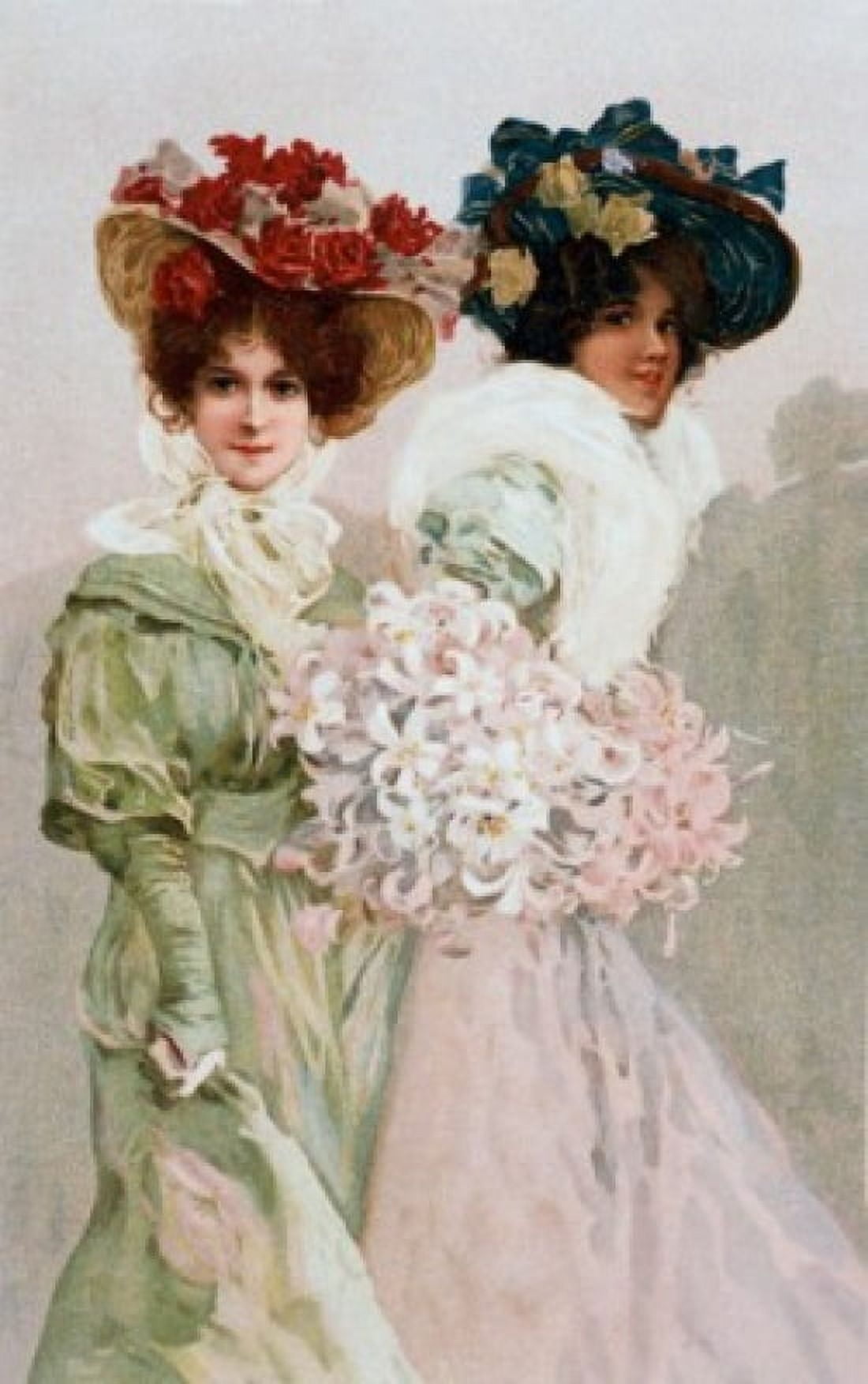 Friends Strolling Nostalgia Cards Canvas Art - (18 x 24)