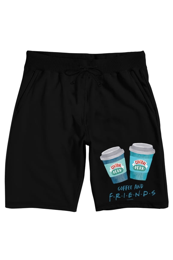 Friends TV Coffee And Friends Men's Black Sleep Pajama Shorts-3XL