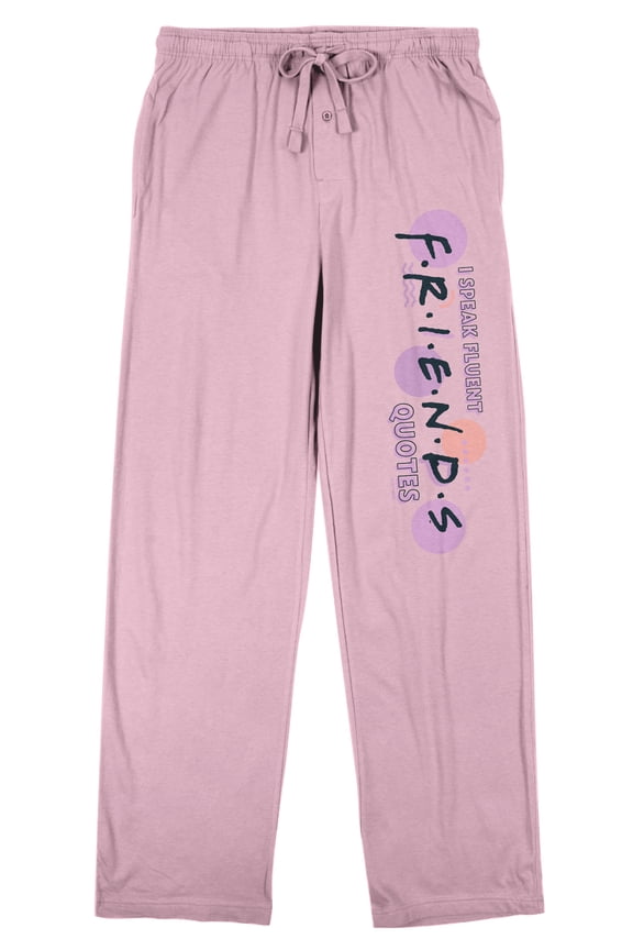 Friends (TV) "I Speak Fluent Friends Quotes" Women's Pink Sleep Pajama Pants-Medium