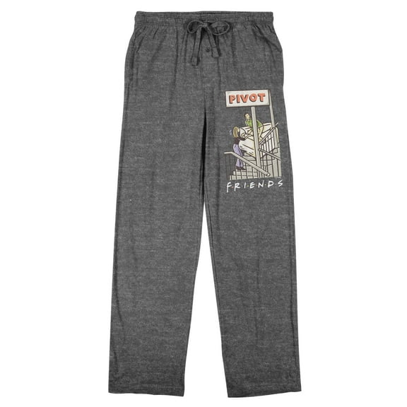 Friends TV Illustrated Pivot Scene Men's Gray Heather Sleep Pajama Pants-XL