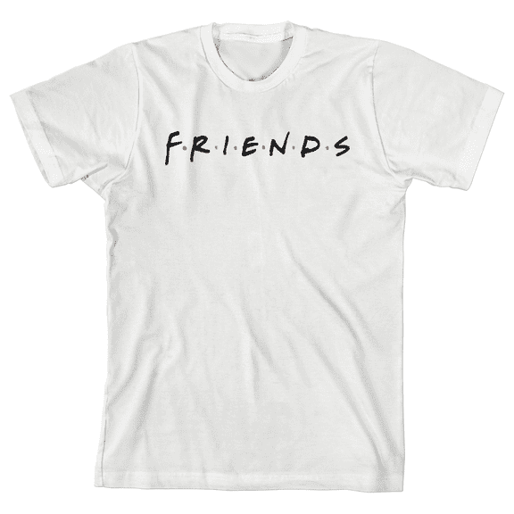 Friends TV Logo Crew Neck Short Sleeve White Unisex Youth T-shirt-Medium