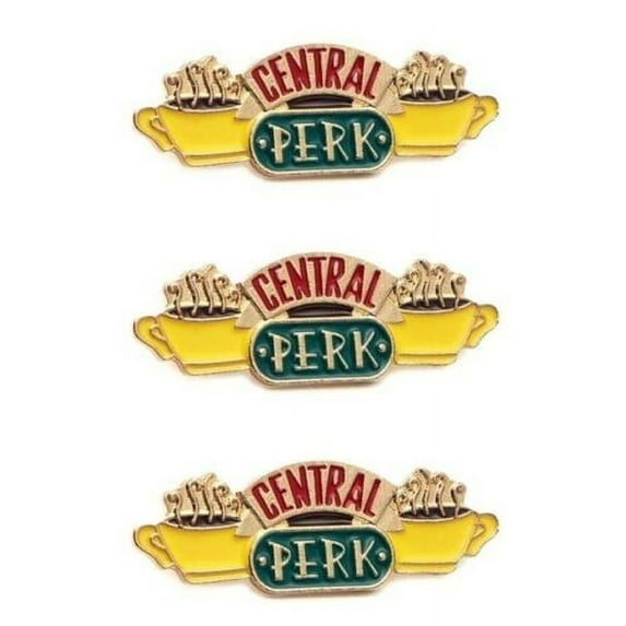 Friends TV Series Central Perk Set Of 3 Enamel Metal Logo Pins