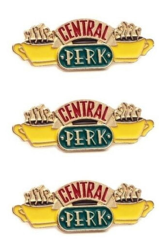 Friends TV Series Central Perk Set Of 3 Enamel Metal Logo Pins