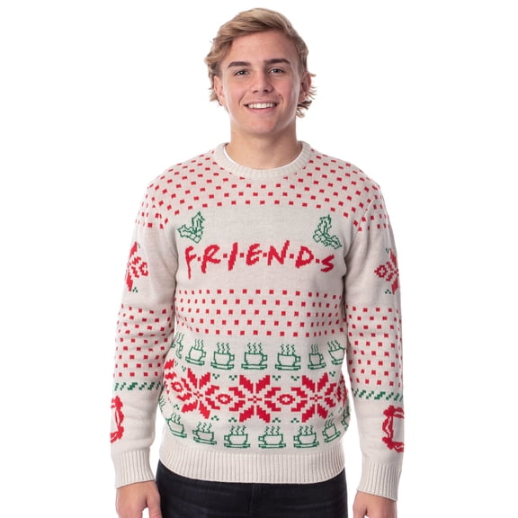 Friends TV Series Logo Officially Licensed Men's Ugly Christmas Sweater
