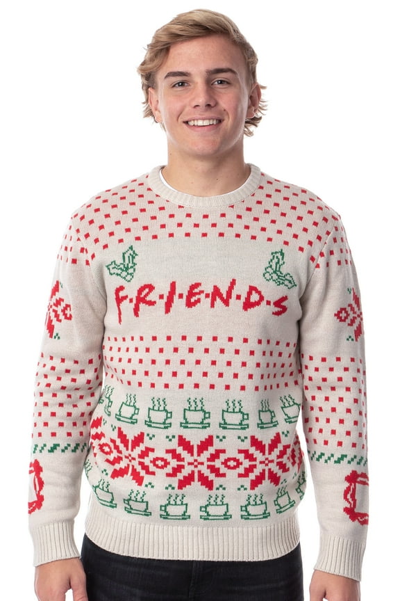 Friends TV Series Logo Officially Licensed Men's Ugly Christmas Sweater