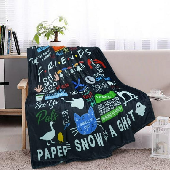 Friends TV Show Blanket Throw Friends Tv Show Merchandise Gifts Flannel Blanket for Sofa Couch Bed 50"x60"