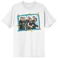 thumbnail image 1 of Friends TV Show Cast Cartoon Frame Juniors' White T-shirt - 4XLB, 1 of 2