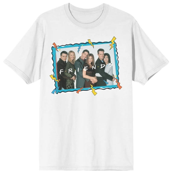 Friends TV Show Cast Cartoon Frame Juniors' White T-shirt - 4XLB
