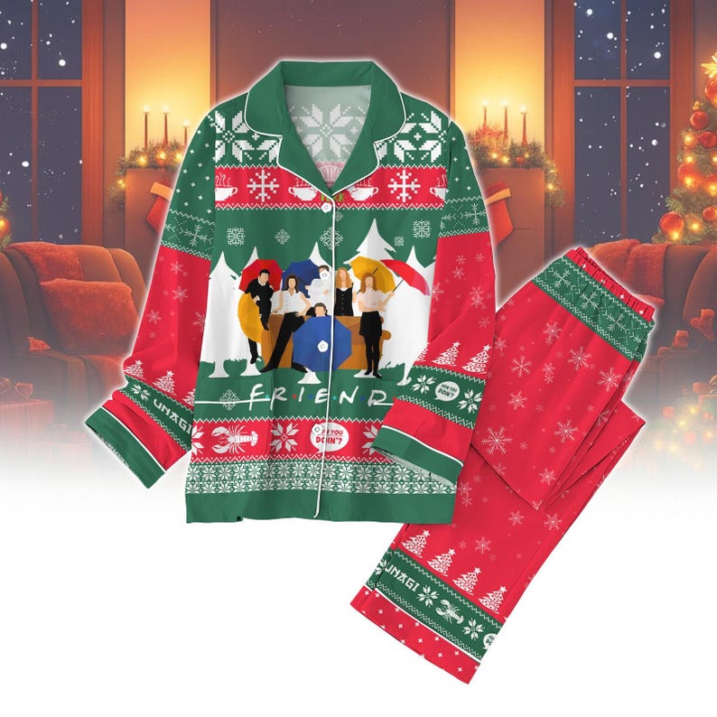 Tv Reklam Pyjamas Friends TV Show Christmas Pajamas Set, Funny Holiday PJs, Cozy Sitcom ...