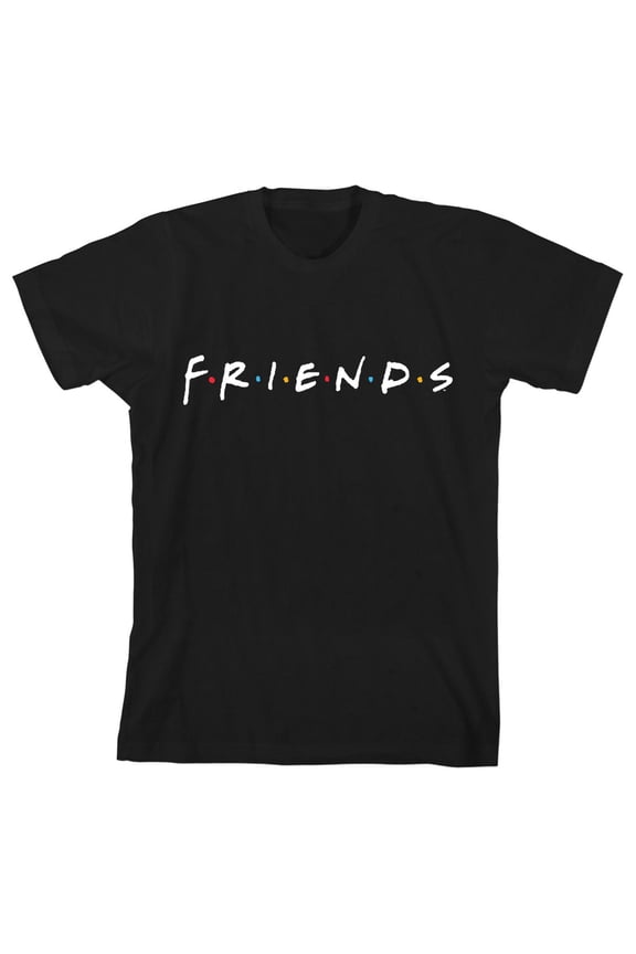 Friends TV Show Logo Boy's Black T-shirt-L