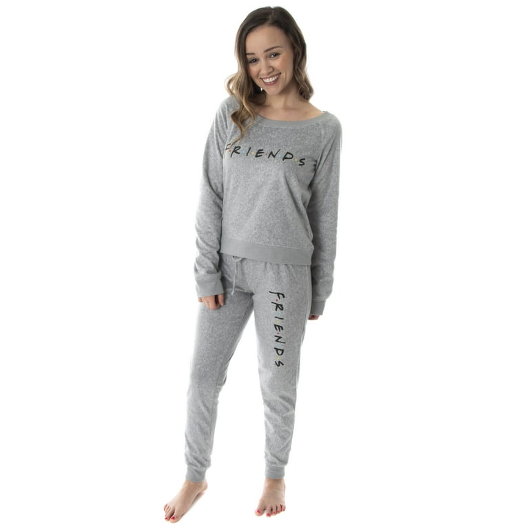Friends TV Show Logo Juniors Comfy Shirt And Pants Jogger Pajama Set