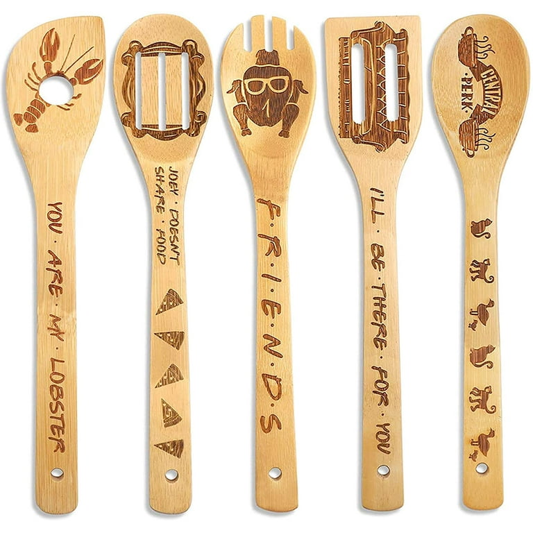 Friends TV Show Merchandise,Wooden Spoons for Cooking Utensils Set,Funny Wooden Spatula Set for Kitchen Decor,Friends TV Show Decor,Friends TV Show