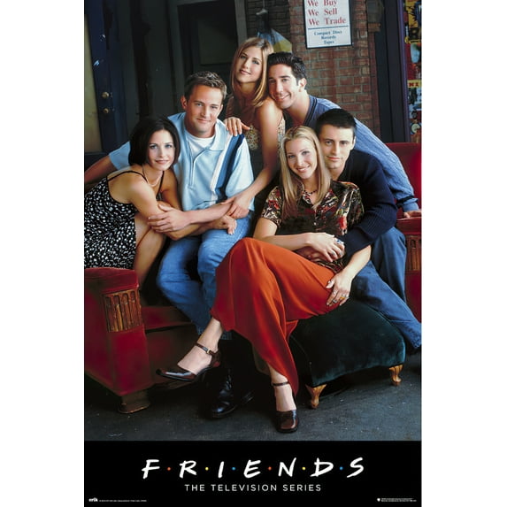 Friends - TV Show Poster (The Friends On Couch At Central Perk Cafe) (Clear Poster Hanger)