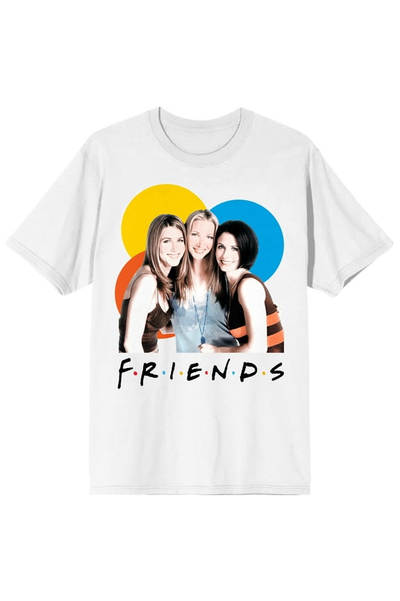 Friends TV Show Rachel Phoebe And Monica Men's White T-shirt-3XL