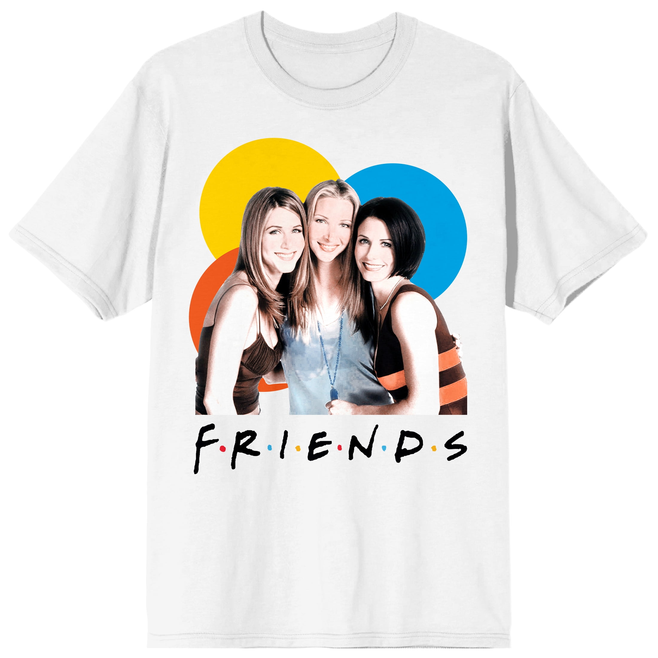 Friends TV Show Rachel Phoebe And Monica Men's White T-shirt-Large