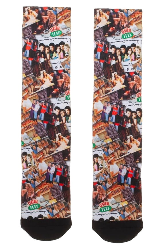 FRIENDS TV Show Scenes Collage All Over Sublimated Print Crew Socks