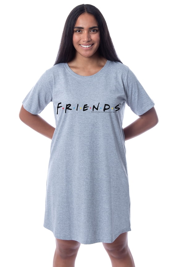 Friends TV Show Womens' Classic Logo Nightgown Sleep Pajama Shirt
