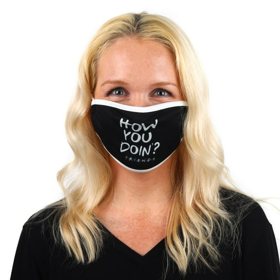 Friends TV Sitcom "How You Doin'?" Catch Phrase Adult Black Face Mask