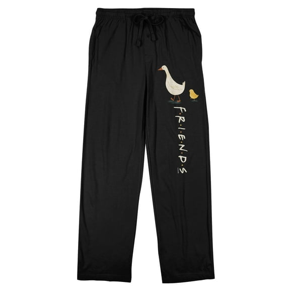 Friends TV The Chick & The Duck Men's Black Sleep Pajama Pants-Medium