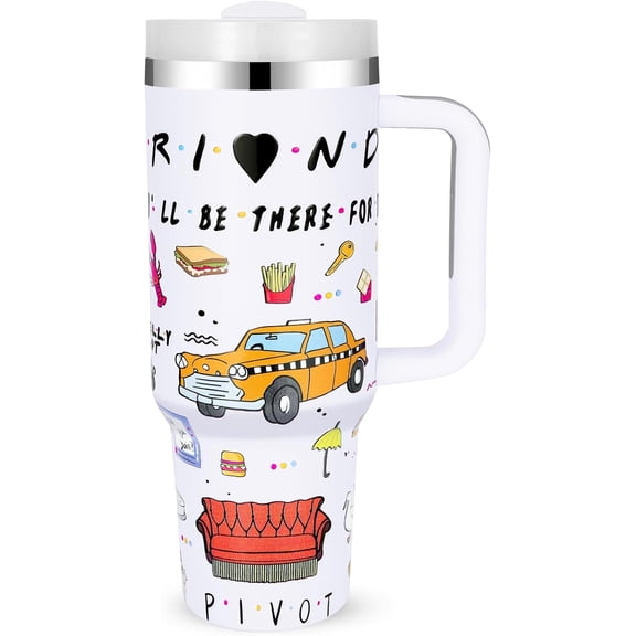 Friends TV Tumbler 40 oz, Friends Tv Show Merchandise, Funny TV Show Gifts, Funny Themed Gifts for Fans Friend Gifts for Women, Funny Gifts For Women Best Friends Christmas Anniversary Birthday Gifts