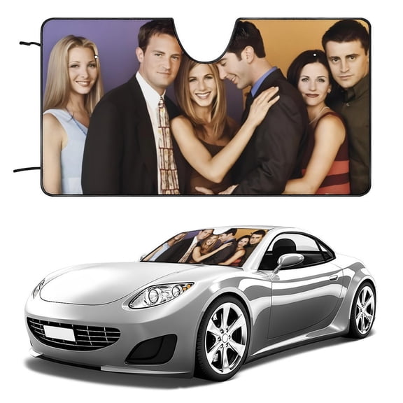 Friends TV-theme Windshield Sun Shade Front Protector Folding Car Sun Visor Blocks Uv Rays Keeps Your Vehicle Cool52in*28in(130cm*70cm)
