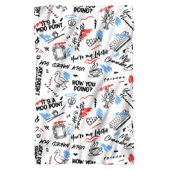 Friends Tag Lines Fleece Blanket 36' x 58'
