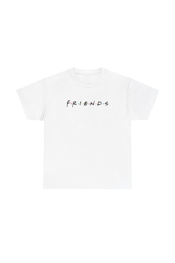 Friends Tee T Shirt TV Gift Cotton American Sitcom New York Ross Chandler - White / L