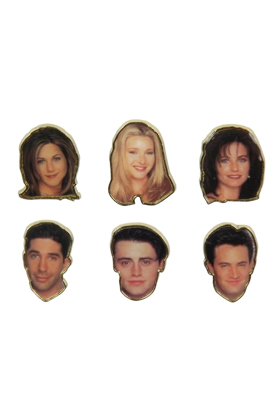 Friends Television Show Character Faces 6-Piece Enamel Pin Set Cast Collectible