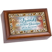 Friends The Most Beautiful Gift Woodgrain 7 X 4 Mdf Wood Musical Box Plays Tune Amazing Grace