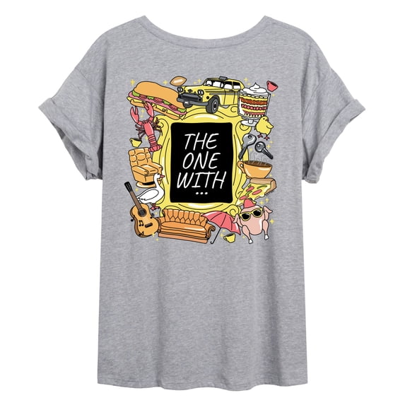 Friends - The One With Frame - Juniors Oversized Graphic T-Shirt