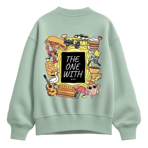 Friends - The One With Frame - Women's Oversized Fleece Crew Sweatshirt