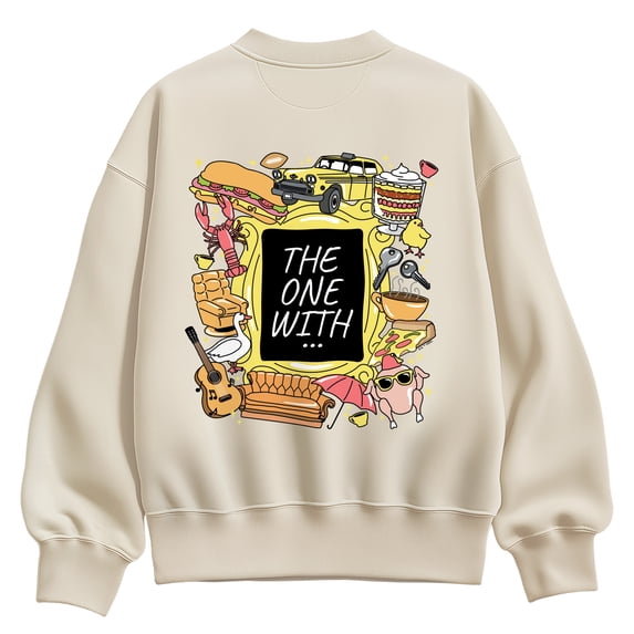 Friends - The One With Frame - Women's Oversized Fleece Crew Sweatshirt