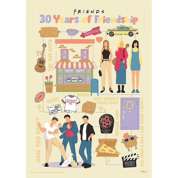 Friends: The Television Show 30th Anniversary (30 Years of Friendship) MightyPrint Wall Art MP17240940