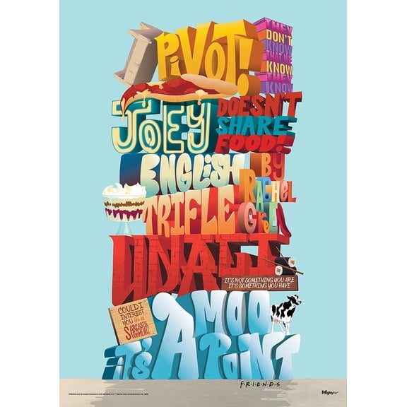 Friends: The Television Show 30th Anniversary (30th Phrases) MightyPrint Wall Art MP17240938