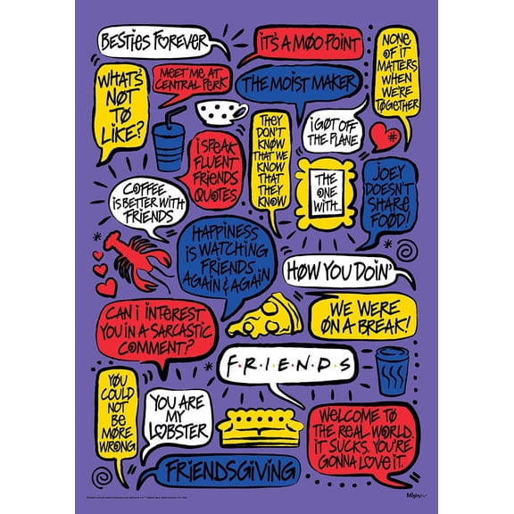 Friends: The Television Show 30th Anniversary (30th Quotes) MightyPrint Wall Art MP17240939