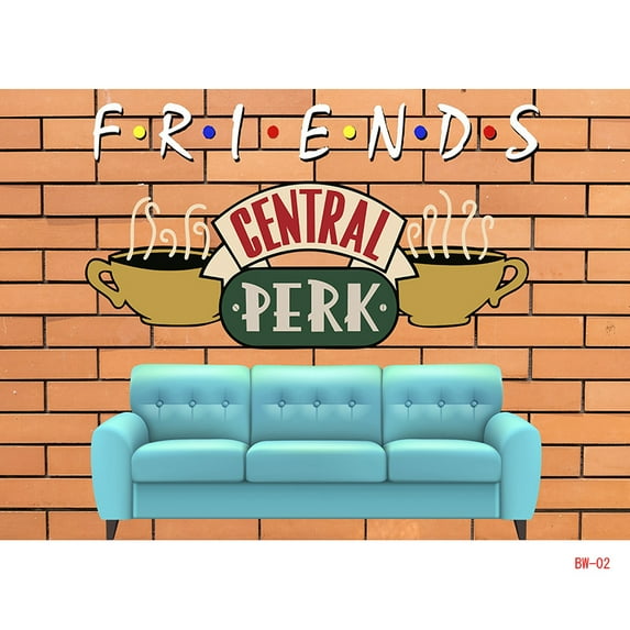 Friends Theme Photography Backdrops Pub 80s 90s Birthday Party Photoshoot Brick Wall Studio Background Props BW-08