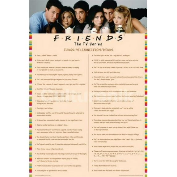 Friends - Things I've Learned Laminated Poster (36 X 24)