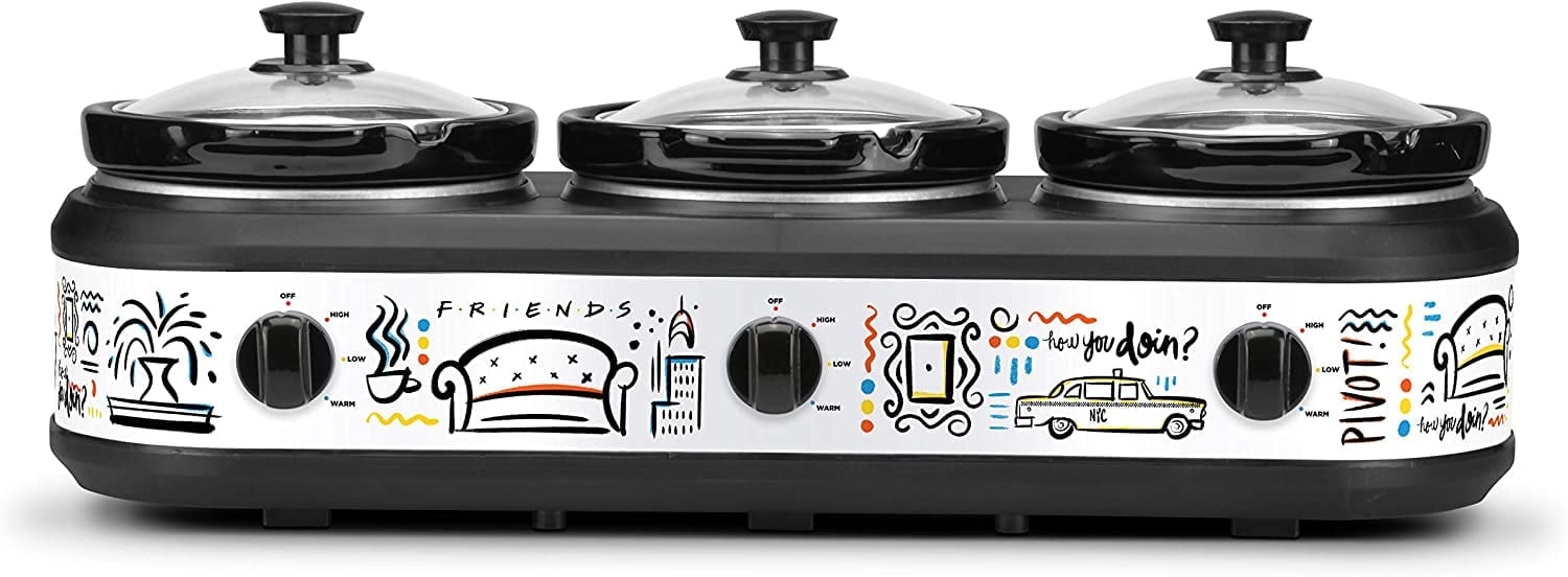 Friends Themed White Triple Slow Cooker Buffet Server