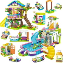 Friends Tree House Building Kit, Girls Treehouse Summer Pool Party Building Blocks Set for Kids Aged 6-12 (1274 Pieces)